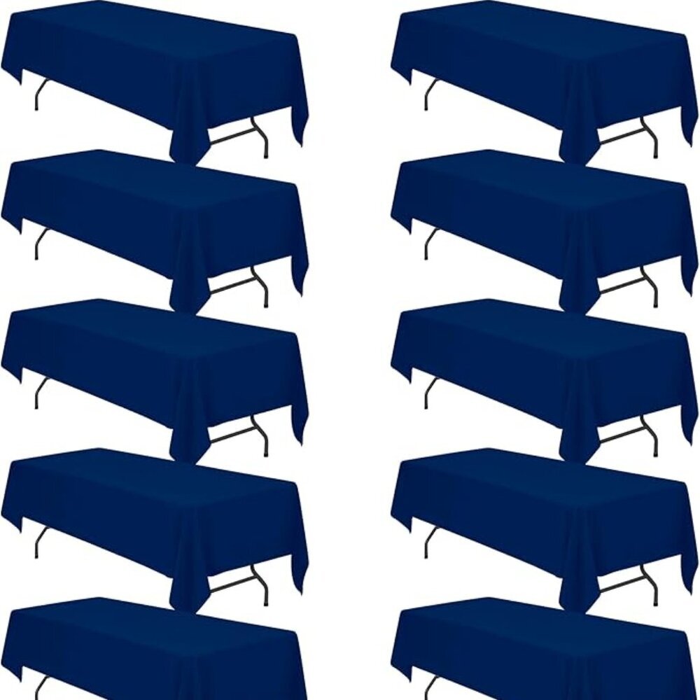 Navy Rectangular Tablecloths 60x126in, fits 6ft or 8ft tables.